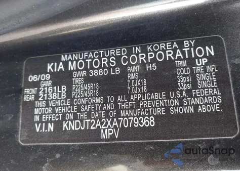 2010 Kia Soul ! from USA, damaged, VIN KNDJT2A2XA7079368